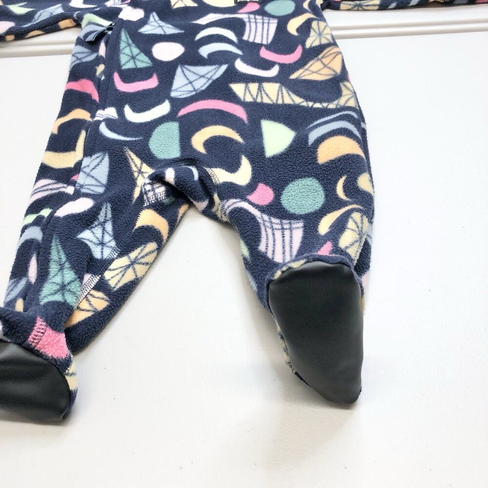 PATAGONIA Infant Micro D Fleece Bunting Suit 3-6M Crescent Moons Mirage Navy - Picture 10 of 12